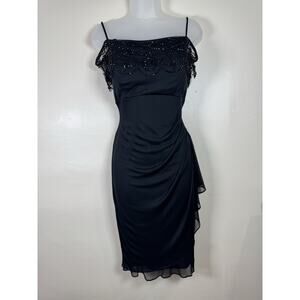 DJ Jaz Womens Dress Mesh Spaghetti Strap 90s Y2K Sleeveless Embellished Sheath 8